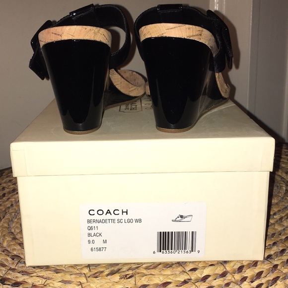 NWT Coach Bernadette Patent and Nylon Banded Wedge - Picture 3 of 8